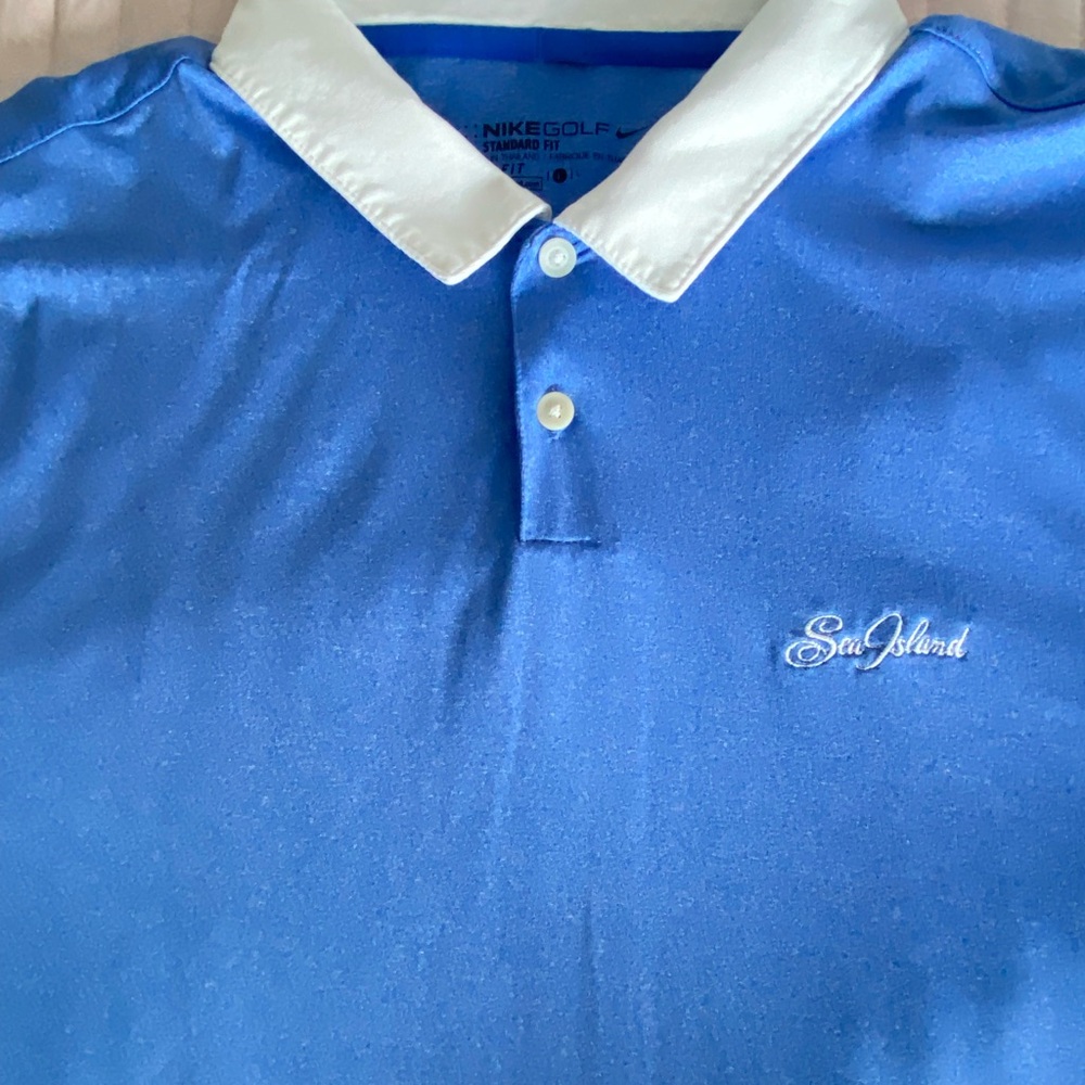 Nike Golf Blue and White Polo Shirt/Sea Island